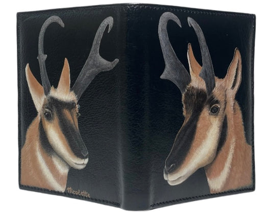 "Proximity of Pronghorns" on Black TALL Bi-Fold Wallet