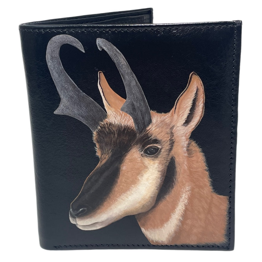 "Proximity of Pronghorns" on Black TALL Bi-Fold Wallet