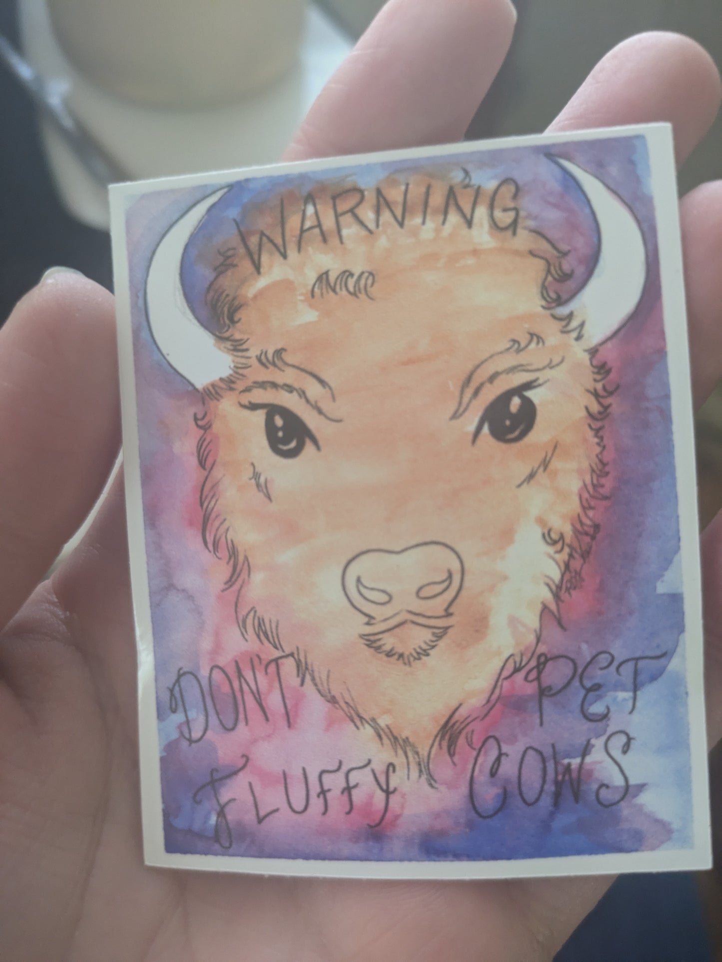 " Fluffy Cows " Bison Sticker