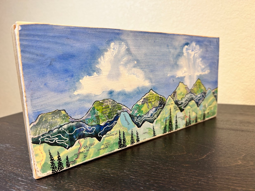 "Craig Pass" Mixed Media Wood Panel Board Wall Art