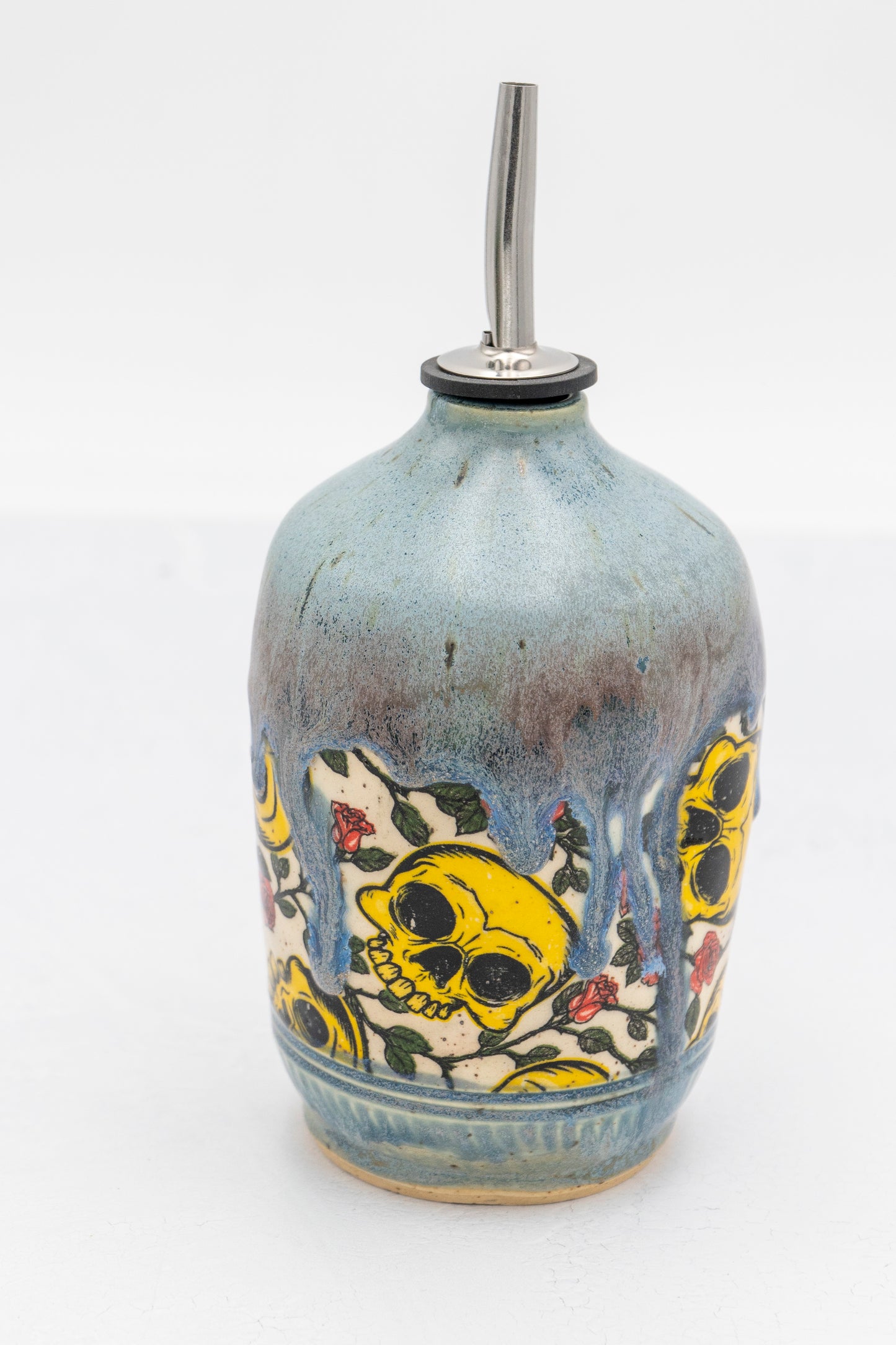 " Skull and Roses " Olive Oil Bottle Dispenser