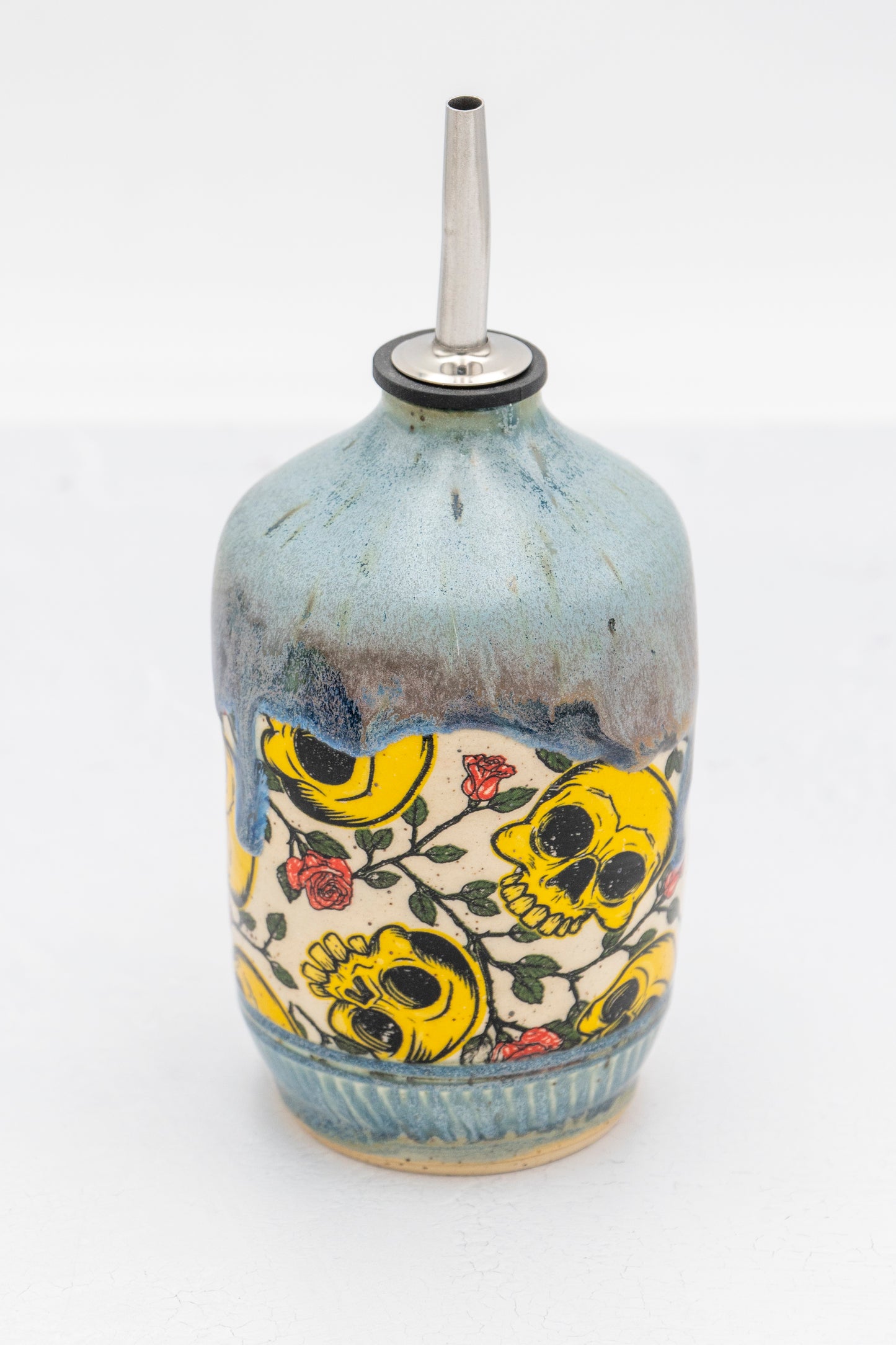 " Skull and Roses " Olive Oil Bottle Dispenser