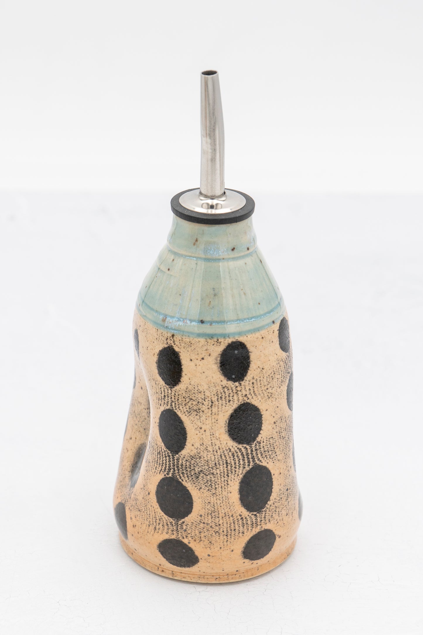 " Dotted Blue and Orange " Olive Oil Bottle Dispenser