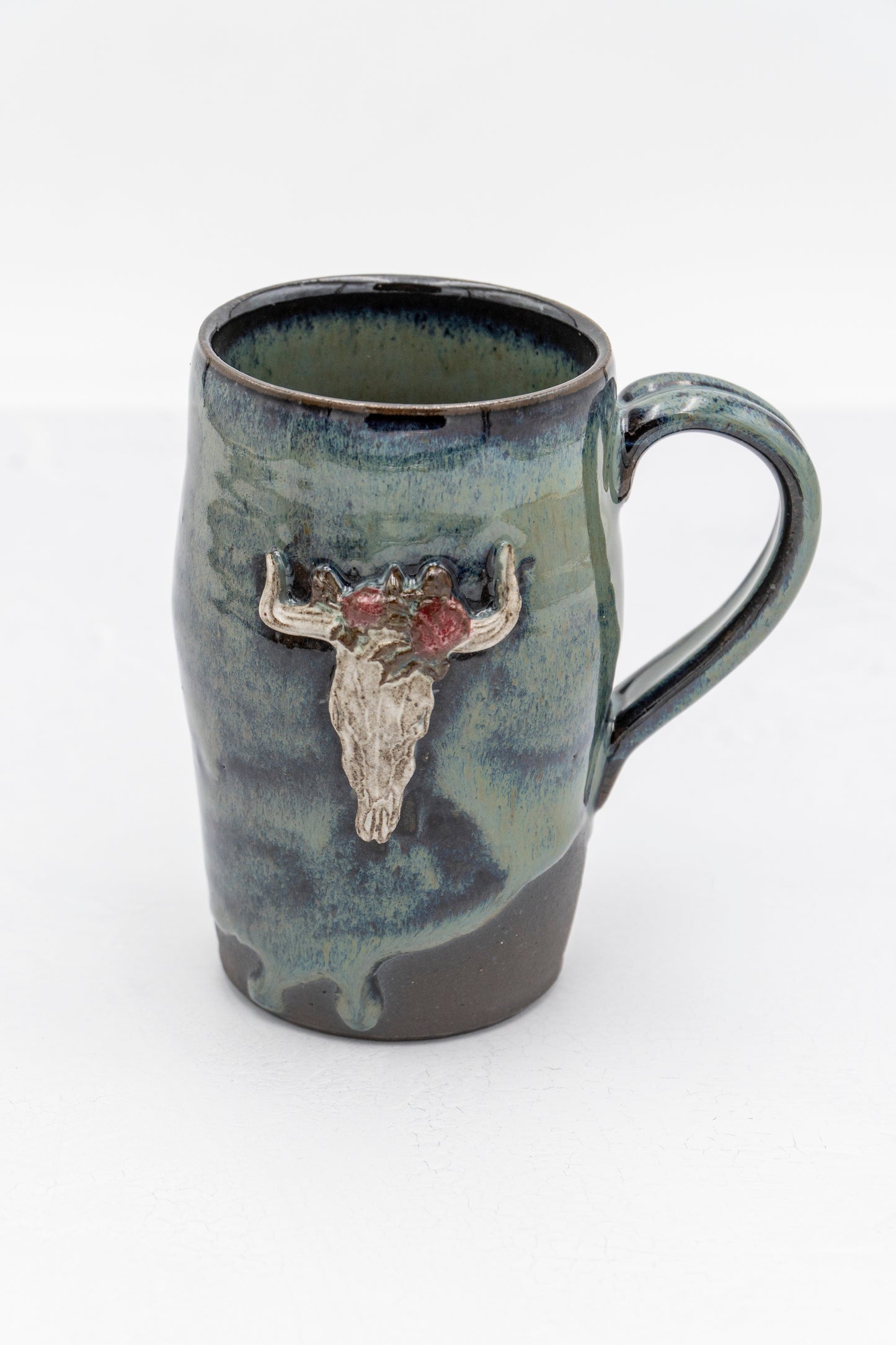 Longhorn Skull and Roses Mug