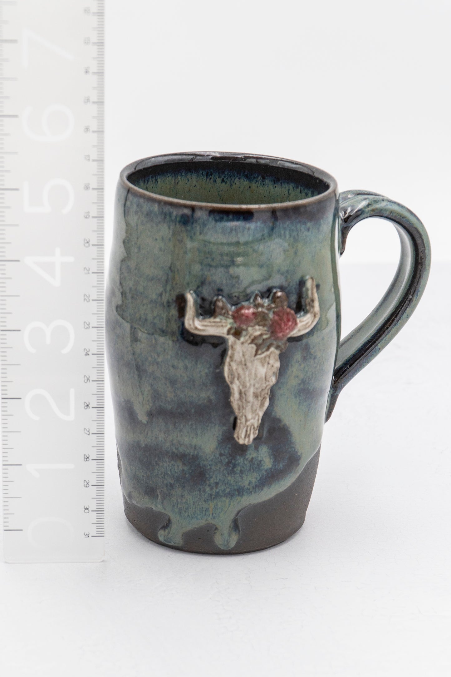 Longhorn Skull and Roses Mug