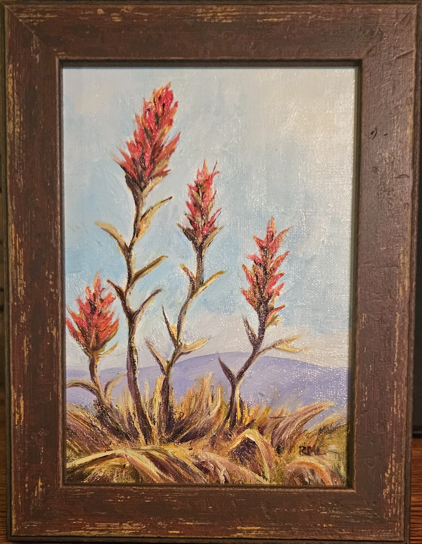 " Four Indian Paintbrush " Oil Painting