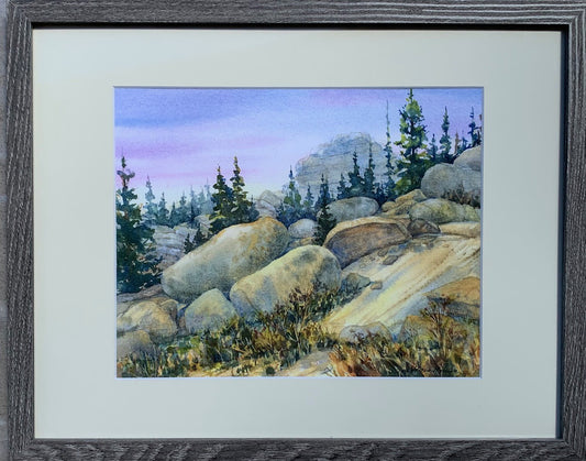 " Rocks " Limited Edition Framed Watercolor Print