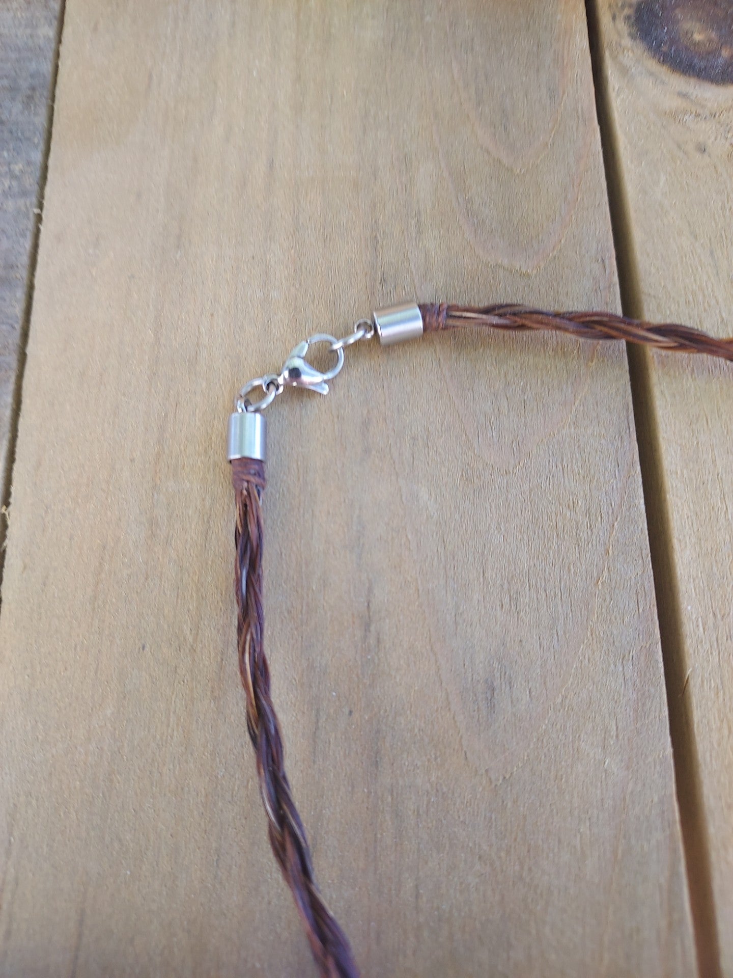 Braided Horsehair Necklace with Arrowhead Pendant