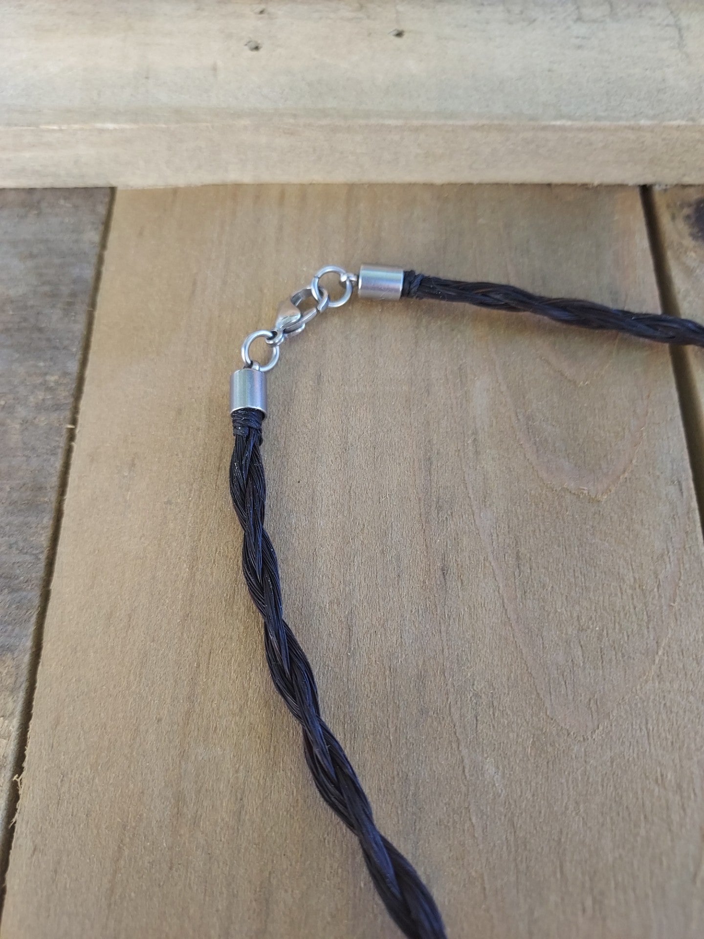 Braided Horsehair Necklace with Arrowhead Pendant