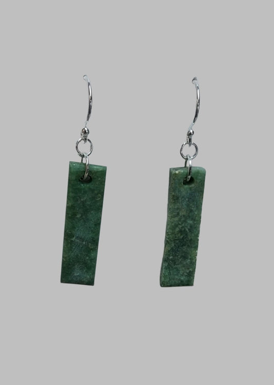 Wyoming Jade Slim Rectangle Earrings