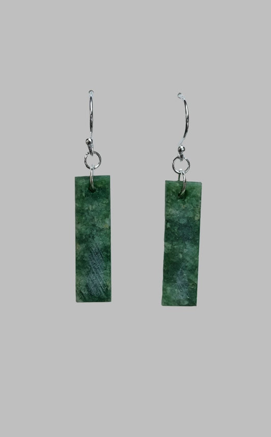 Wyoming Jade Slim Rectangle Earrings