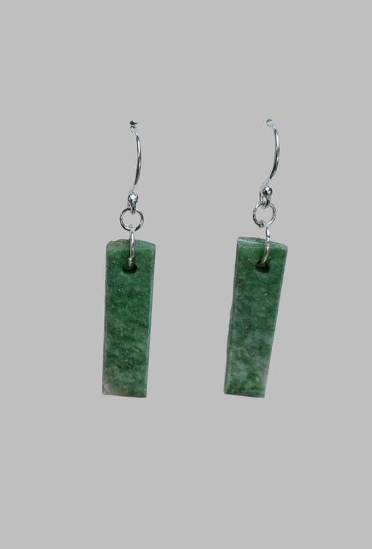 Wyoming Jade Slim Rectangle Earrings