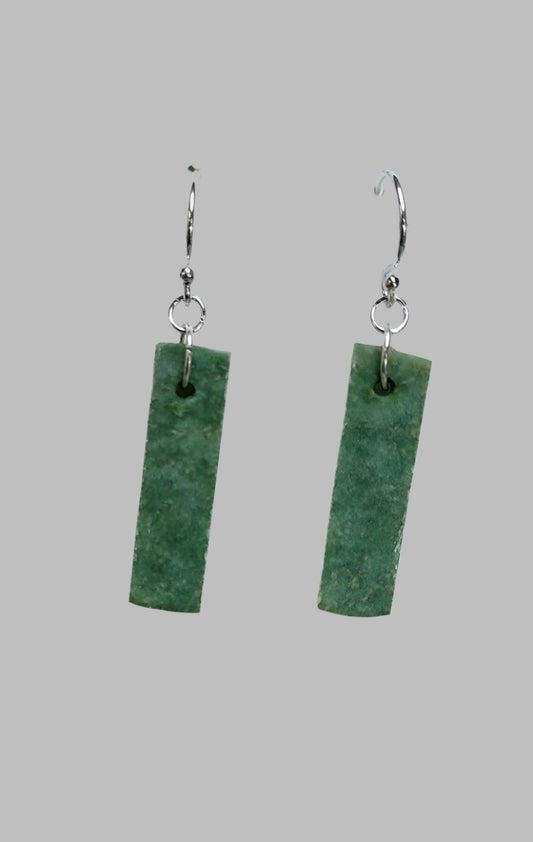 Wyoming Jade Slim Rectangle Earrings