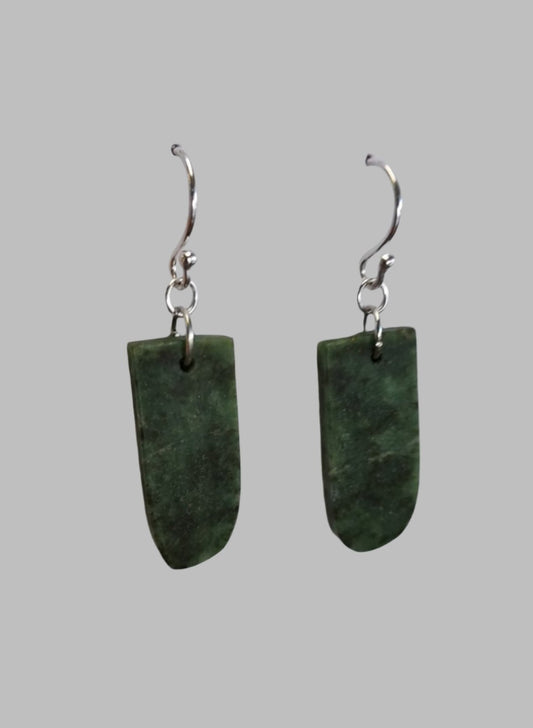 Wyoming Emerald Snowflake Jade Rounded Rectangle Earrings