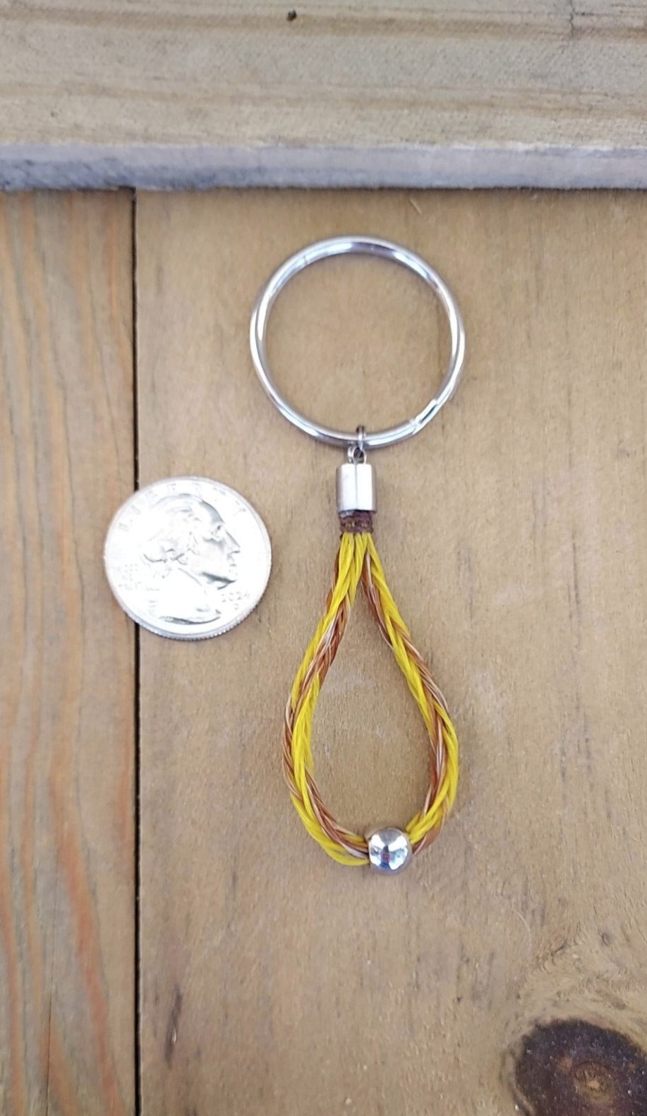 Loop and Bead Hand Braided Horsehair Key Chain