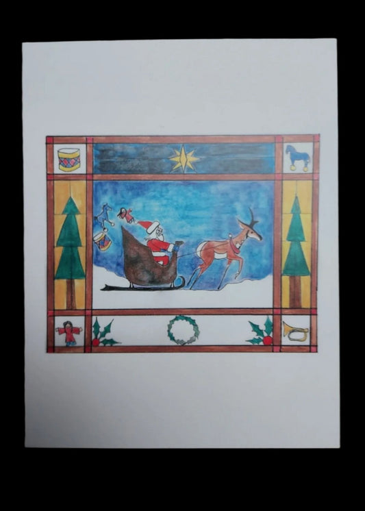 " Santalope Christmas " Greeting Card 4 Pack