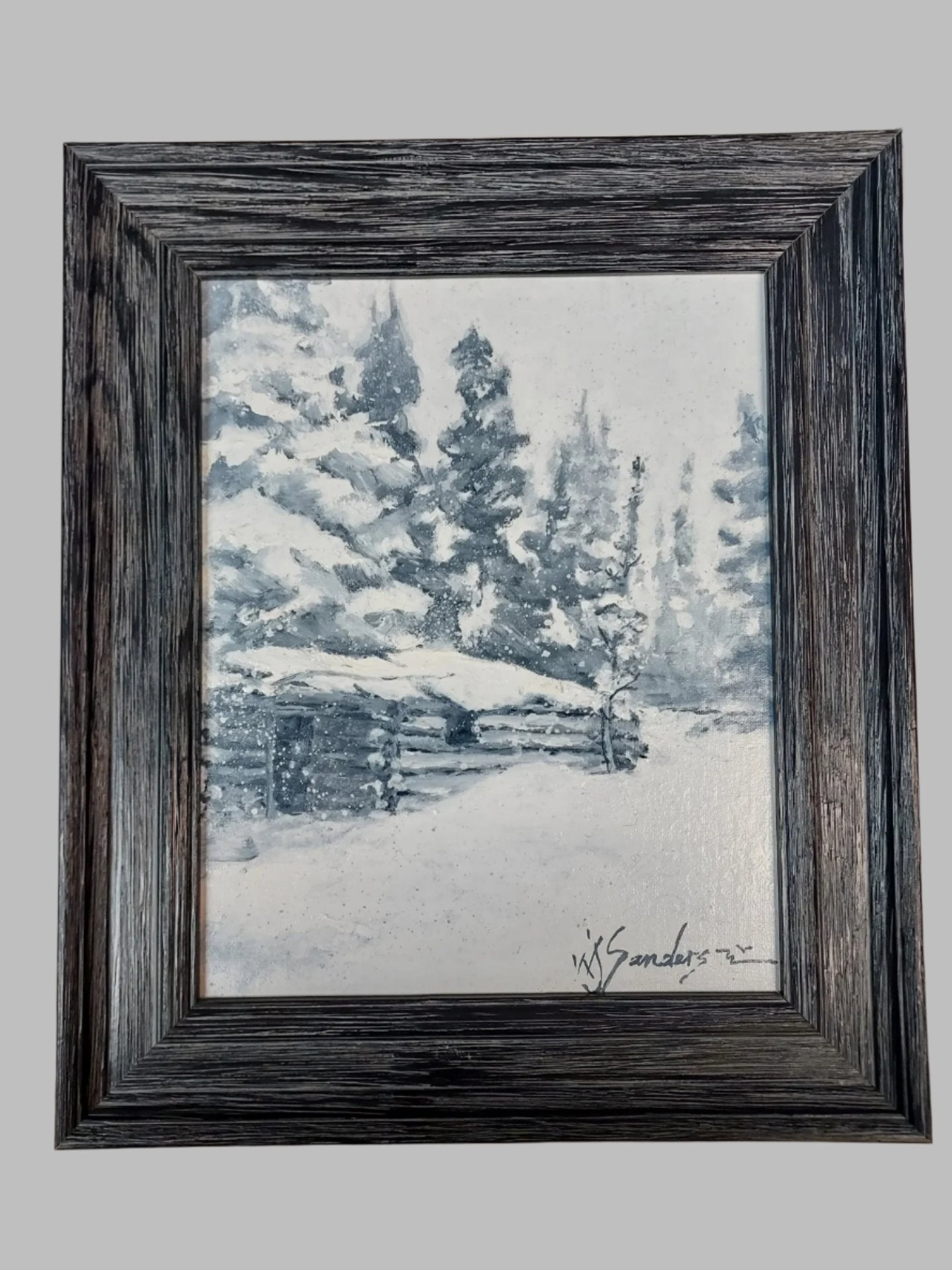 " Tie Hack Cabin in the Snowy Range " Original Oil Painting