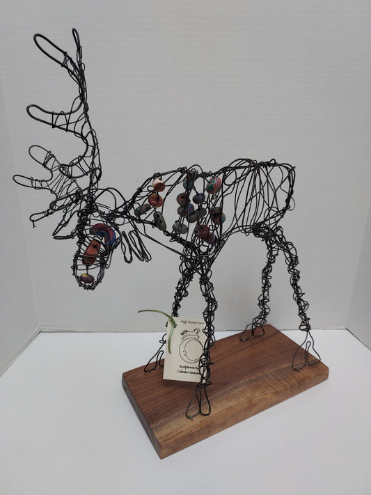 " Mr. Marple the Moose " Wire Moose Sculpture