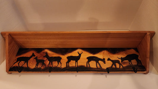 Pronghorn Wooden Coat Rack with Shelf