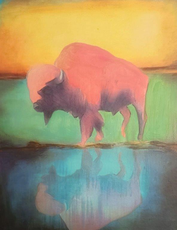 " Bison Reflection " Artist Print