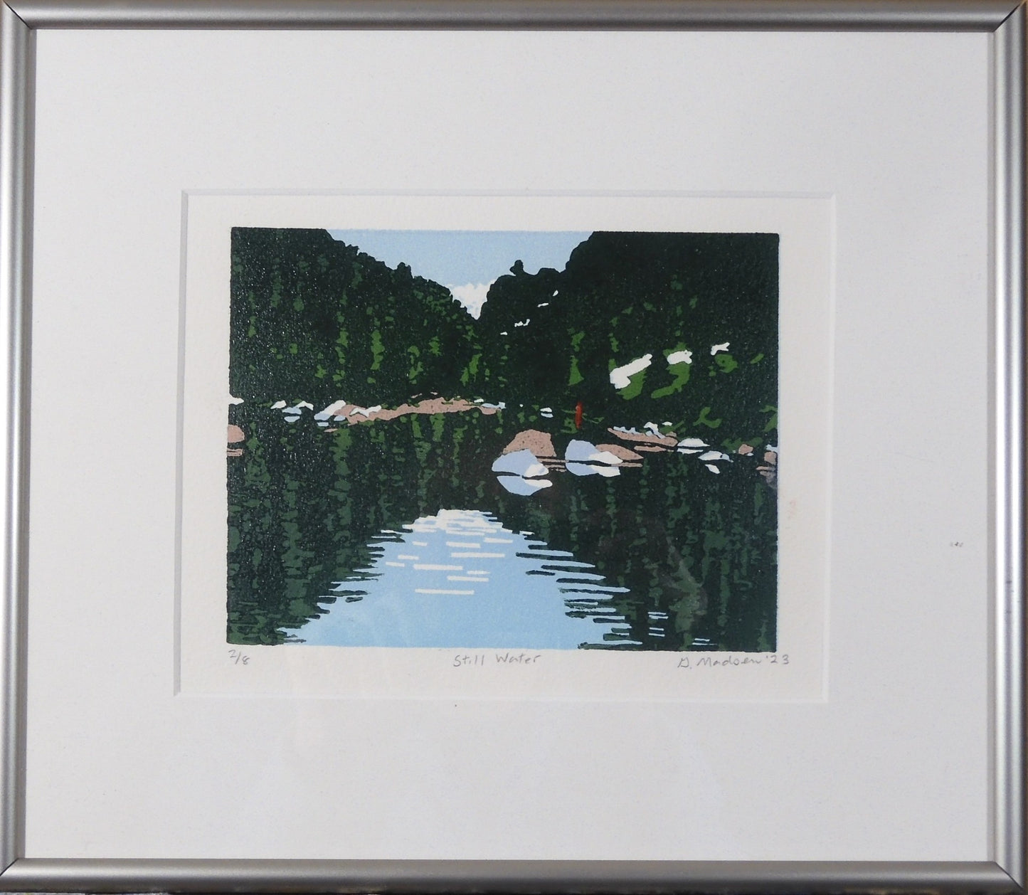 " Still Water" Framed Original Relief Print