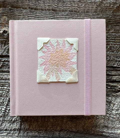 Mini Pink Sketchbook with Original Single Bitterroot Flower Watercolor