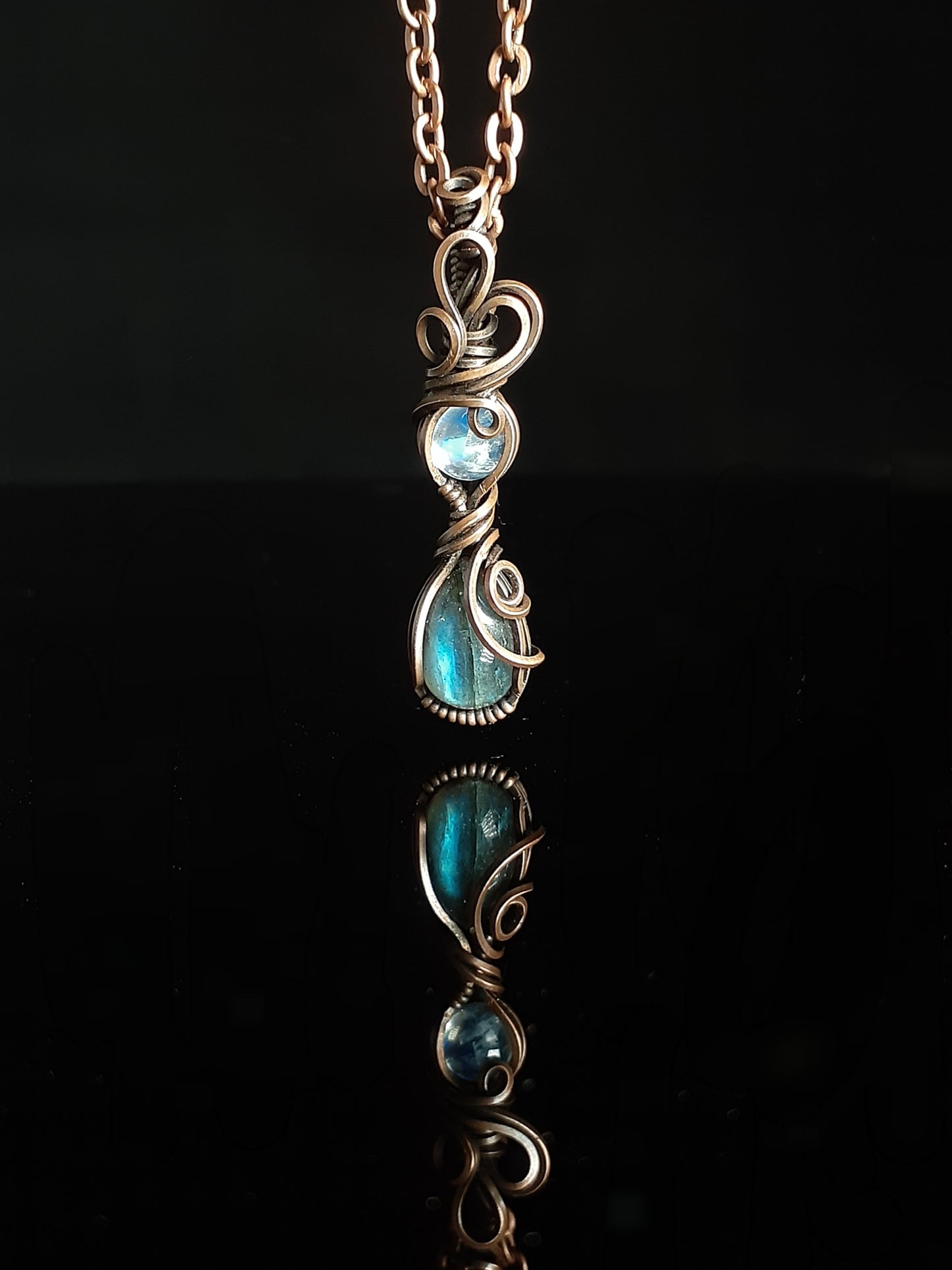 Labradorite / Moonstone Micro Pendent