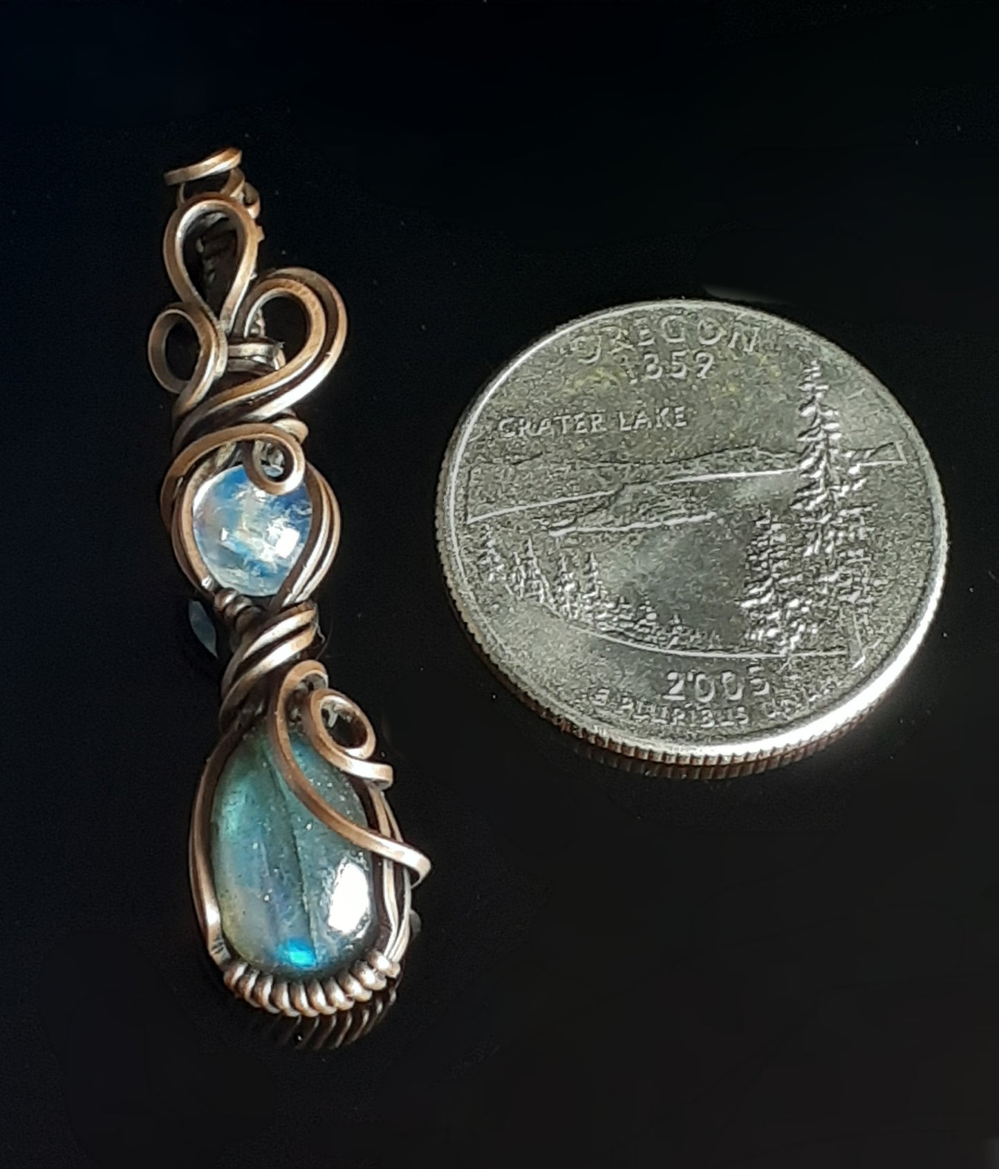 Labradorite / Moonstone Micro Pendent