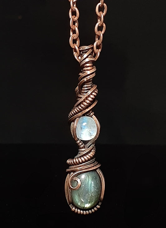 Labradorite / Moonstone Micro Pendent