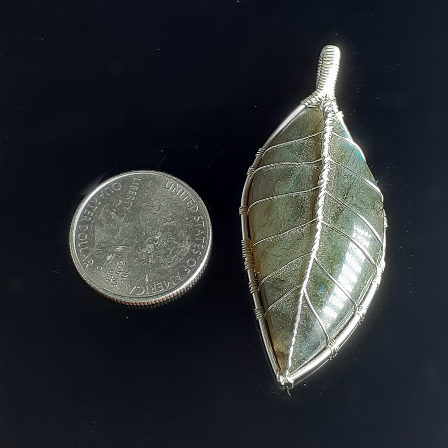 Labradorite Leaf Pendent