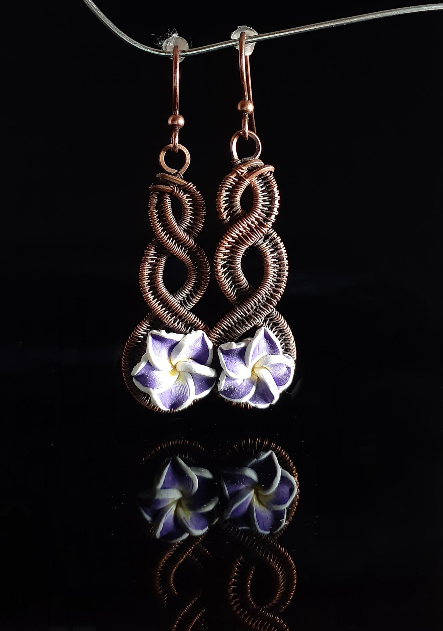 Plumeria / Copper Earrings