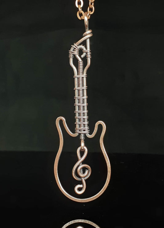 Treble Clef Guitar Pendant