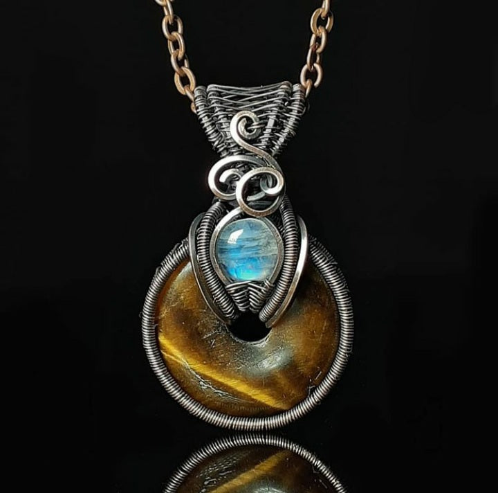 Tiger's Eye And Moonstone Pendant