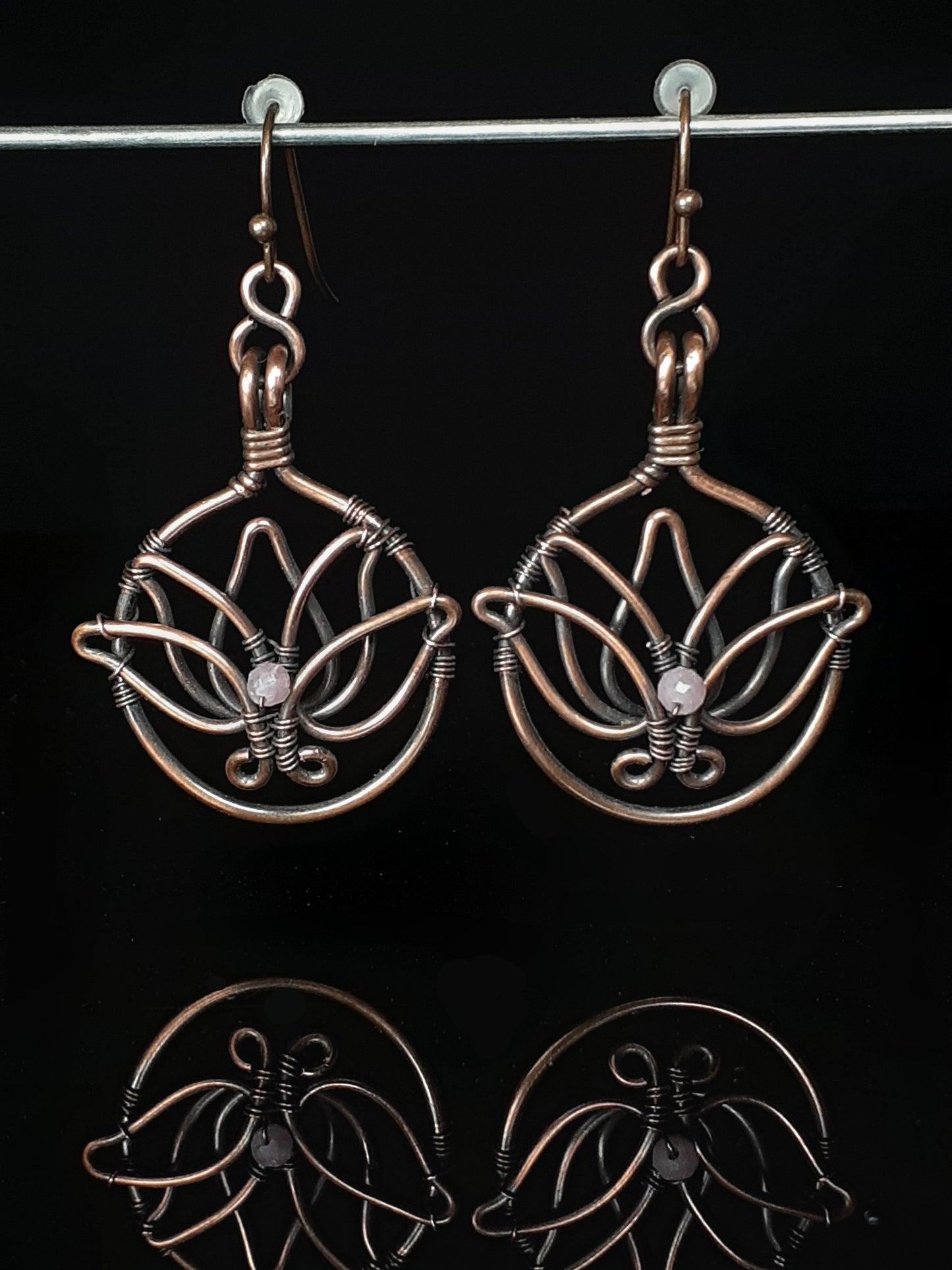 Lotus Flower With Tourmaline Earrings