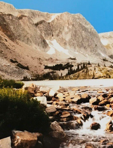 Lake Marie overflow in color. Snowy Range Mountains