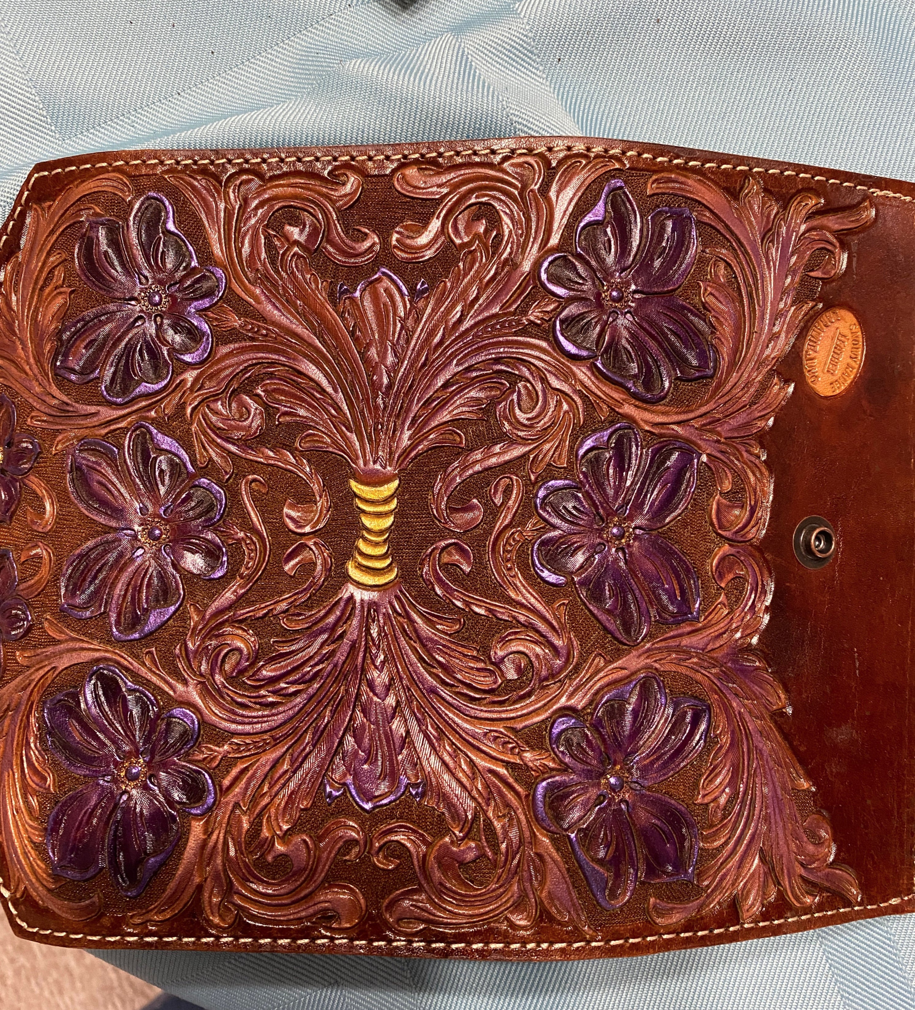 Violets Vegan Leather Wristlet, Clutch,Ladies handbag, Botanical handb –  UndertheLeafDesigns