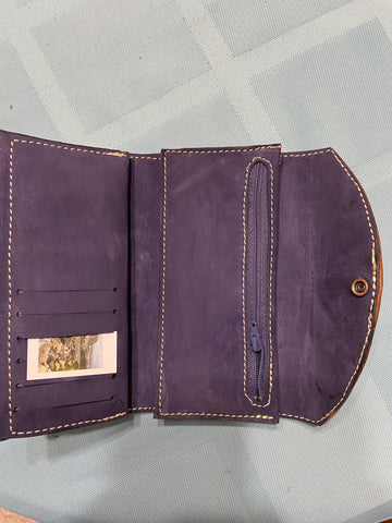 Violet Hand Pouch Ladies Leather Clutch Purse, Rectangle